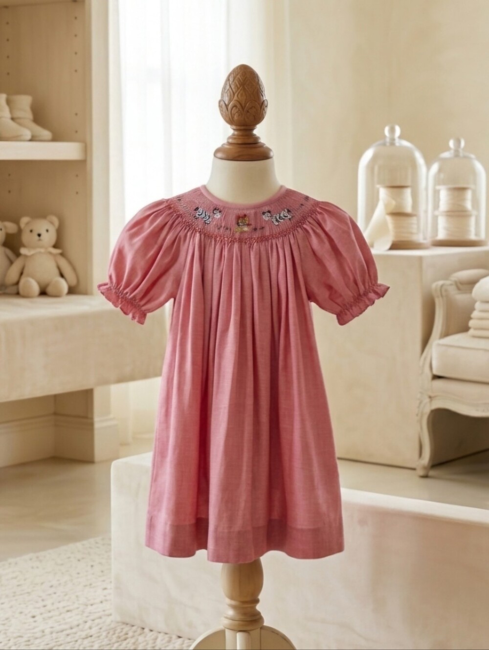 Amanda Remembered Vintage 2004 Red & White Microcheck Smocked Dress Sz 5Y